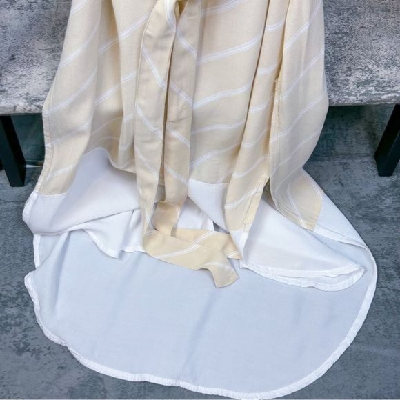 FAITHFUL THE BRAND | Gigi Striped Side Slit Waist Tie Maxi Collared Shirt Dress - Picture 5 of 9